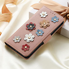 Leather Case Stands Flip Flowers Cover Holder S04D for Huawei Nova 10 Rose Gold