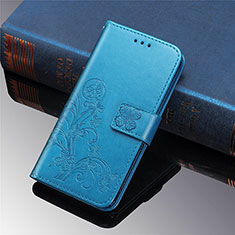 Leather Case Stands Flip Flowers Cover L01 Holder for Xiaomi Mi 11 Lite 5G NE Blue