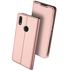 Leather Case Stands Flip Holder Cover for Huawei Y9 (2019) Rose Gold