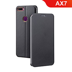 Leather Case Stands Flip Holder Cover for Oppo AX7 Black