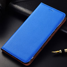 Leather Case Stands Flip Holder Cover for Samsung Galaxy A6s Blue