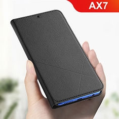 Leather Case Stands Flip Holder Cover L01 for Oppo AX7 Black