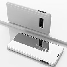 Leather Case Stands Flip Holder Mirror Cover for Samsung Galaxy S10e White