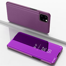 Leather Case Stands Flip Mirror Cover Holder for Apple iPhone 11 Pro Max Purple