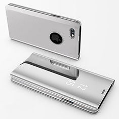 Leather Case Stands Flip Mirror Cover Holder for Apple iPhone 6 Silver