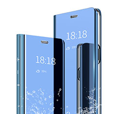 Leather Case Stands Flip Mirror Cover Holder for Huawei Honor 9 Lite Blue