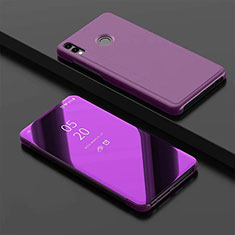 Leather Case Stands Flip Mirror Cover Holder for Huawei Honor V10 Lite Purple