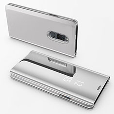 Leather Case Stands Flip Mirror Cover Holder for Huawei Mate 10 Lite Silver