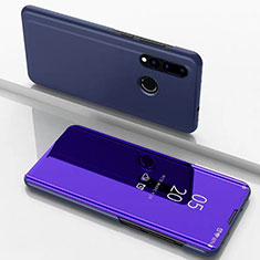 Leather Case Stands Flip Mirror Cover Holder for Huawei Nova 4e Purple