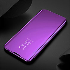 Leather Case Stands Flip Mirror Cover Holder for Huawei Nova 6 Purple