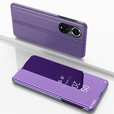 Leather Case Stands Flip Mirror Cover Holder for Huawei Nova 9 Clove Purple