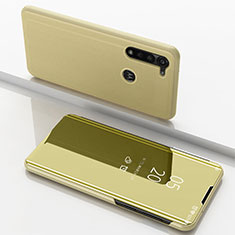 Leather Case Stands Flip Mirror Cover Holder for Motorola Moto G8 Power Gold