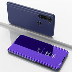 Leather Case Stands Flip Mirror Cover Holder for Motorola Moto G8 Power Purple