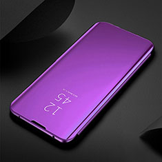 Leather Case Stands Flip Mirror Cover Holder for OnePlus Nord N200 5G Purple