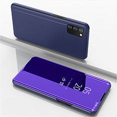 Leather Case Stands Flip Mirror Cover Holder for Samsung Galaxy F02S SM-E025F Purple