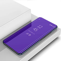 Leather Case Stands Flip Mirror Cover Holder for Xiaomi POCO C3 Purple