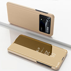 Leather Case Stands Flip Mirror Cover Holder for Xiaomi Poco X4 Pro 5G Clove Purple