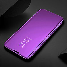 Leather Case Stands Flip Mirror Cover Holder H01 for Samsung Galaxy S21 5G Purple