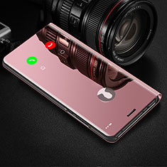 Leather Case Stands Flip Mirror Cover Holder L01 for Oppo A5 Rose Gold