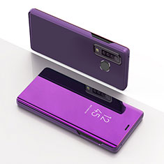 Leather Case Stands Flip Mirror Cover Holder L01 for Samsung Galaxy A9 (2018) A920 Purple