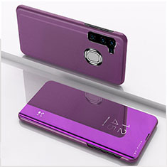 Leather Case Stands Flip Mirror Cover Holder L04 for Samsung Galaxy A21 European Purple