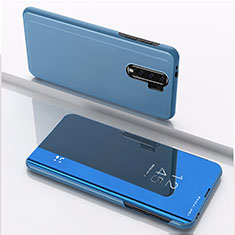 Leather Case Stands Flip Mirror Cover Holder QH1 for Xiaomi Poco M2 Blue