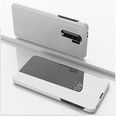 Leather Case Stands Flip Mirror Cover Holder QH1 for Xiaomi Poco M2 Silver