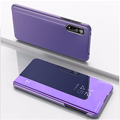 Leather Case Stands Flip Mirror Cover Holder QH1 for Xiaomi Redmi 9AT Purple