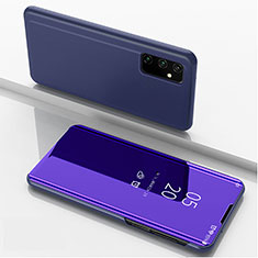 Leather Case Stands Flip Mirror Cover Holder ZL1 for Samsung Galaxy A24 4G Purple