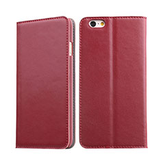 Leather Case Stands Flip Wallet for Apple iPhone 6S Plus Red