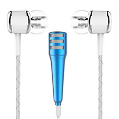 Luxury 3.5mm Mini Handheld Microphone Singing Recording M01 for Samsung Galaxy M62 4G Blue