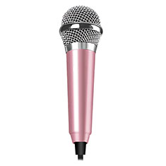Luxury 3.5mm Mini Handheld Microphone Singing Recording M04 for Samsung Galaxy A8+ A8 2018 Duos A730f Pink