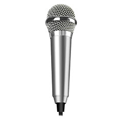 Luxury 3.5mm Mini Handheld Microphone Singing Recording M04 for Huawei P20 Lite 2019 Silver