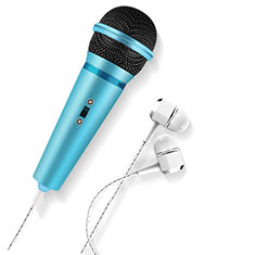 Luxury 3.5mm Mini Handheld Microphone Singing Recording M05 for Nokia 1.4 Sky Blue