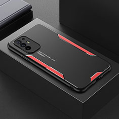 Luxury Aluminum Metal Back Cover and Silicone Frame Case for Oppo A95 5G Red
