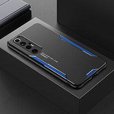 Luxury Aluminum Metal Back Cover and Silicone Frame Case for Xiaomi Mi 10S 5G Blue