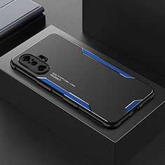 Luxury Aluminum Metal Back Cover and Silicone Frame Case for Xiaomi Poco F3 GT 5G Blue