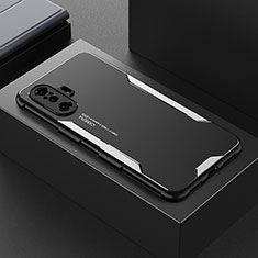 Luxury Aluminum Metal Back Cover and Silicone Frame Case for Xiaomi Redmi K40 Gaming 5G Silver