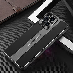 Luxury Aluminum Metal Back Cover and Silicone Frame Case J01 for Oppo Find X3 5G Black
