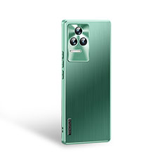 Luxury Aluminum Metal Back Cover and Silicone Frame Case J01 for Xiaomi Redmi K50 5G Green