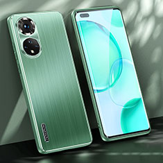 Luxury Aluminum Metal Back Cover and Silicone Frame Case JL1 for Huawei Honor 50 Pro 5G Green