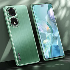 Luxury Aluminum Metal Back Cover and Silicone Frame Case JL1 for Huawei Honor 80 Pro Flat 5G Green