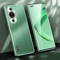 Luxury Aluminum Metal Back Cover and Silicone Frame Case JL1 for Huawei Nova 11 Pro Green