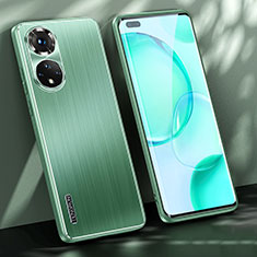 Luxury Aluminum Metal Back Cover and Silicone Frame Case JL1 for Huawei Nova 9 Pro Green