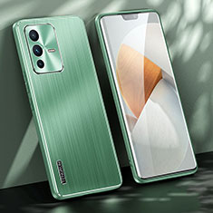 Luxury Aluminum Metal Back Cover and Silicone Frame Case JL1 for Vivo V23 Pro 5G Green