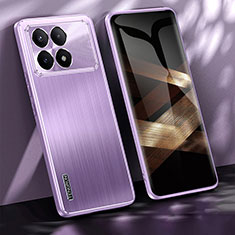 Luxury Aluminum Metal Back Cover and Silicone Frame Case JL1 for Xiaomi Redmi K70E 5G Purple