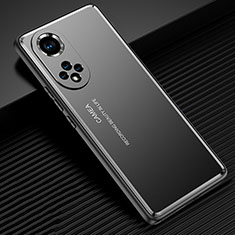 Luxury Aluminum Metal Back Cover and Silicone Frame Case JL2 for Huawei Honor 50 5G Black