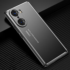 Luxury Aluminum Metal Back Cover and Silicone Frame Case JL2 for Huawei Honor 60 5G Black