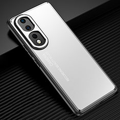 Luxury Aluminum Metal Back Cover and Silicone Frame Case JL2 for Huawei Honor 80 Pro 5G Silver