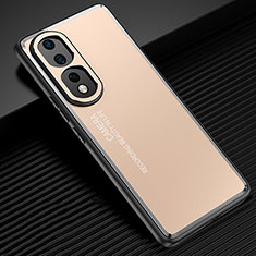 Luxury Aluminum Metal Back Cover and Silicone Frame Case JL2 for Huawei Honor 80 Pro Flat 5G Gold